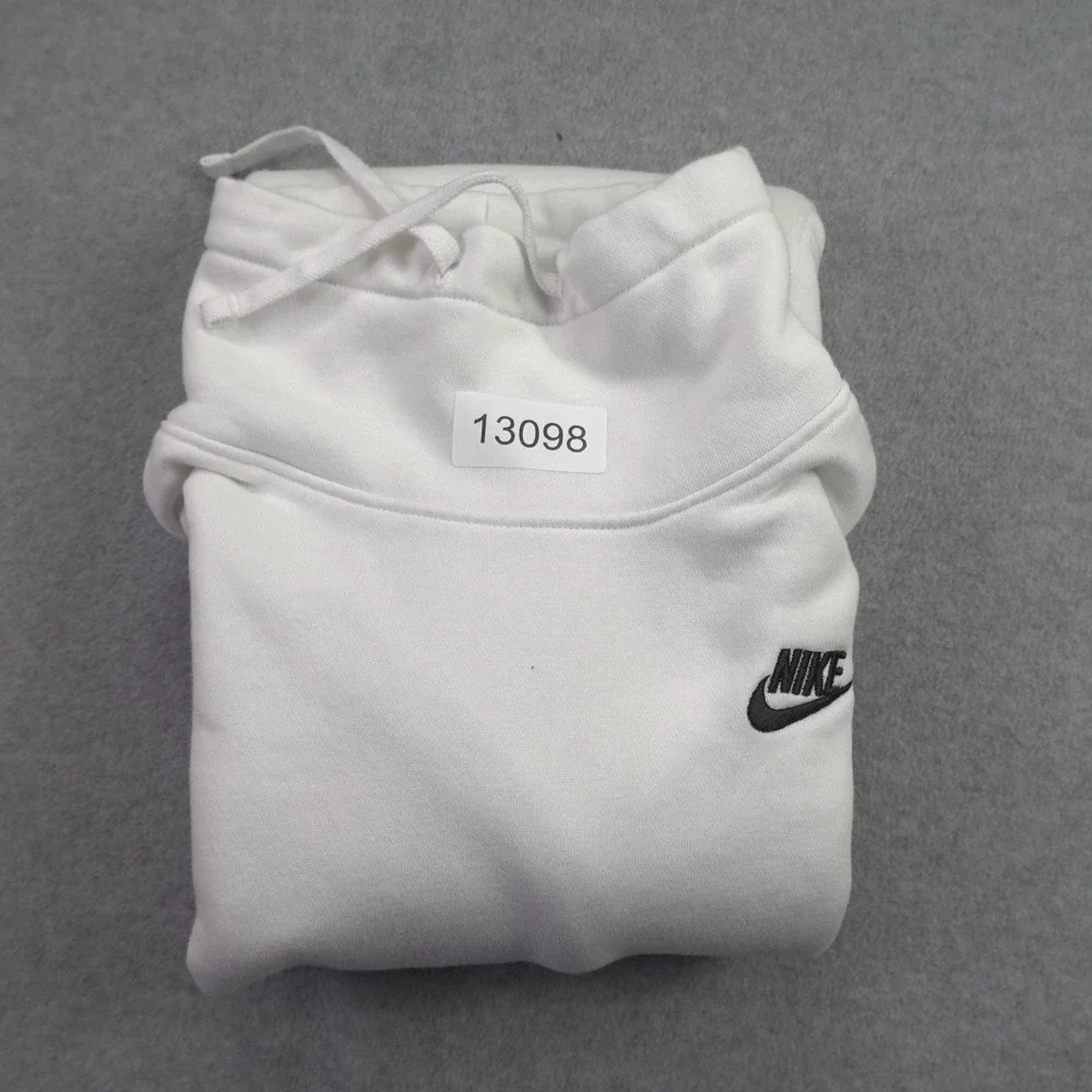 Nike Sweatshirt Womens Small White Funnel Neck Athleisure Pullover Logo